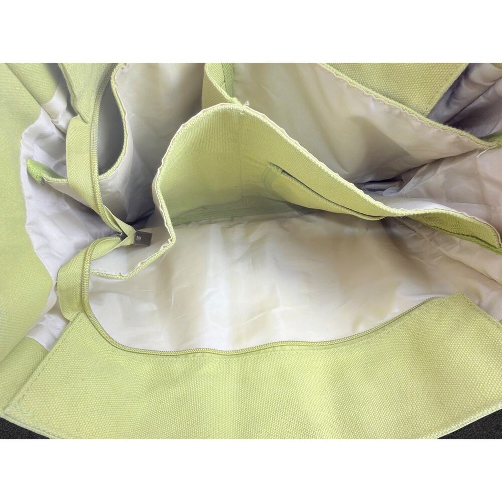 FIORETTO Green Tote Bag Zip Closure w/ Pockets Detachable Adjustable Strap - Picture 6 of 13
